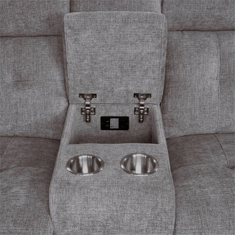 Parker Living Richland - Bristol Grey Power Reclining Console Loveseat P2