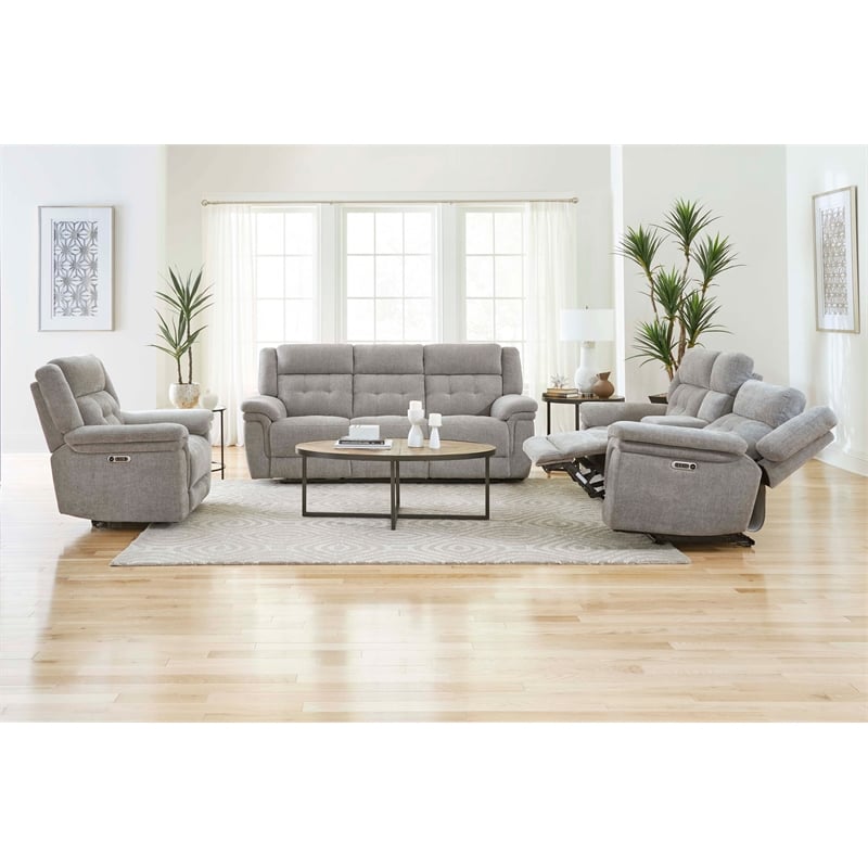 Parker Living Richland - Bristol Grey Power Reclining Console Loveseat P2