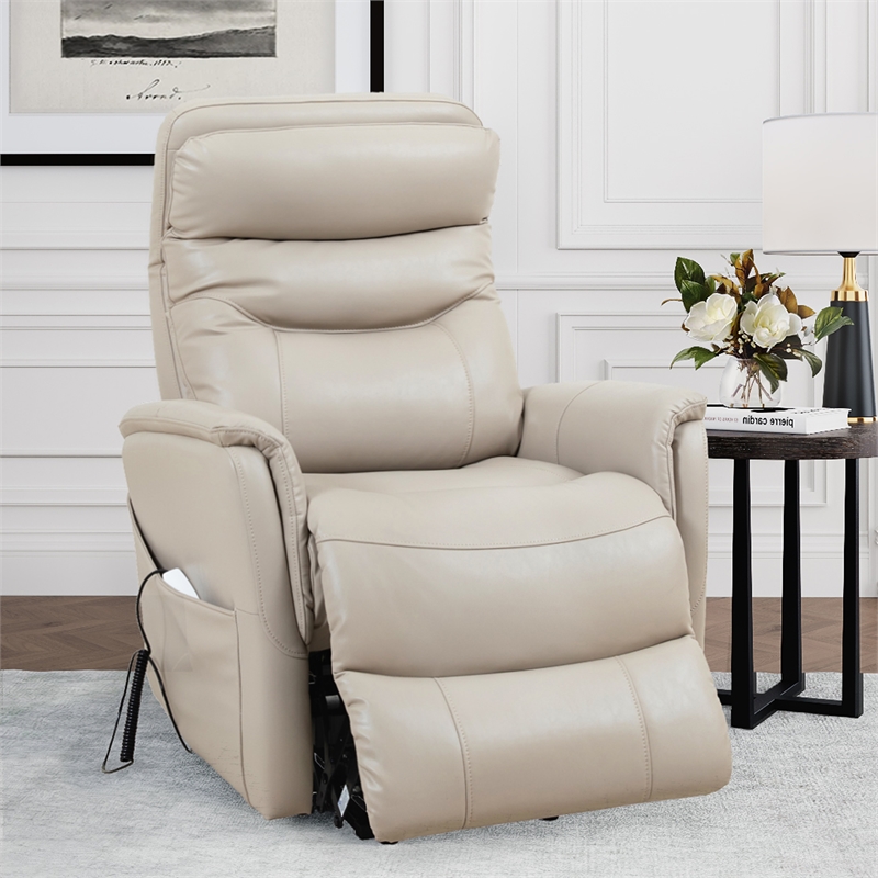 Parker Living Gemini Softy Ivory Power Lift Recliner with Articulating Headrest