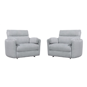 Parker Living Radius Xl Extra Wide Power Glider Recliner in Mega Gray (Set of 2)