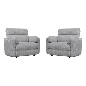 parker living radius xl extra wide power glider recliner in mega gray (set of 2)