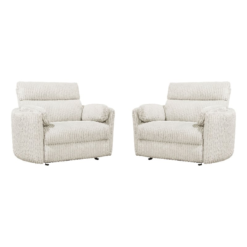 Parker Living Radius Xl Extra Wide Power Glider Recliner - Mega Ivory (Set of 2)