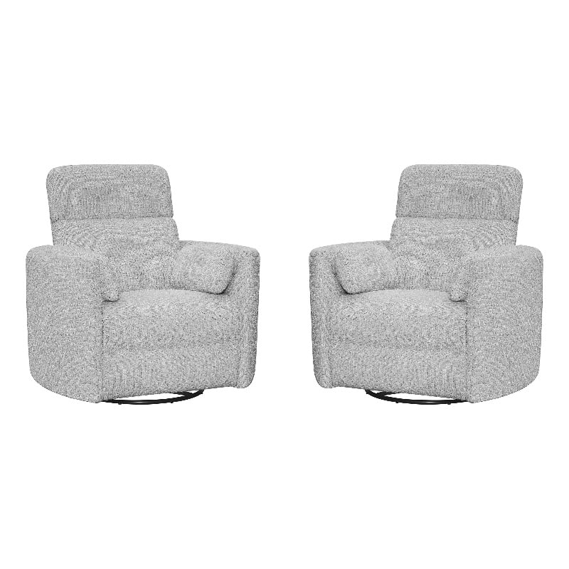 Parker Living Radius Manual Swivel Recliner Chair in Angora Linen (Set of 2)