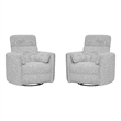 Parker Living Radius Manual Swivel Recliner Chair in Angora Linen (Set of 2)