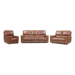 Parker Living Rockford Verona Saddle Power Reclining Sofa Loveseat and Recliner