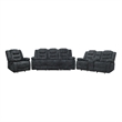 Parker Living Bolton Misty Storm Manual Reclining Sofa Loveseat Recliner