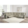 Parker Living Caldwell Tahoe Fog 6 PC Power Sectional with Adjustable Headrests