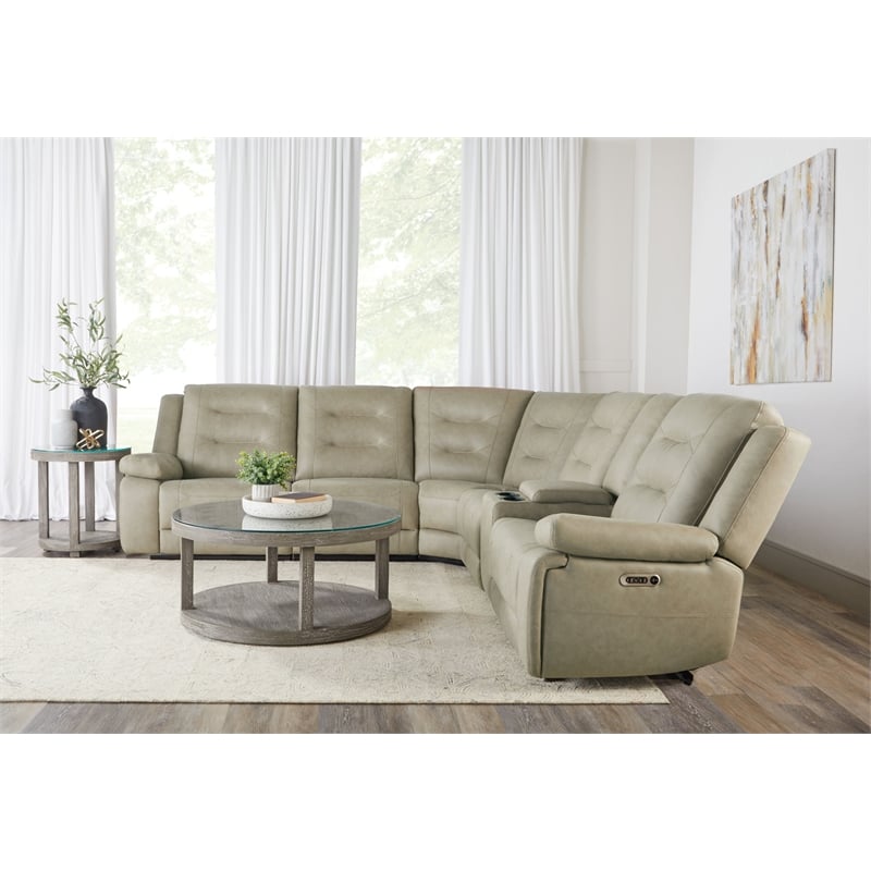 Parker Living Caldwell Tahoe Fog 6 PC Power Sectional with Adjustable Headrests