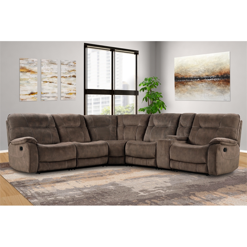 Parker Living Cooper - Shadow Brown 6 Piece Modular Manual Reclining Sectional