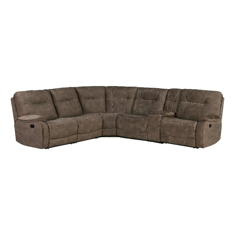 Parker Living Cooper - Shadow Brown 6 Piece Modular Manual Reclining Sectional