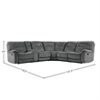 Parker Living Cooper - Shadow Grey 6 Piece Modular Manual Reclining Sectional