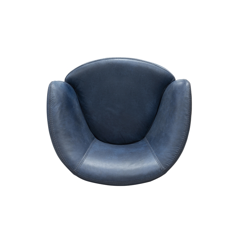 Parker Living Barolo - Vintage Navy Italian Leather Swivel Club Chair Two Pack