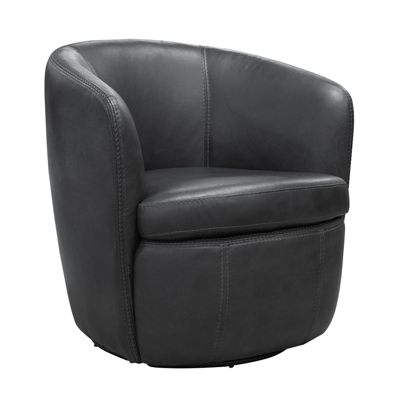 Parker Living Barolo - Vintage Slate Italian Leather Swivel Club Chair Two Pack