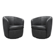 Parker Living Barolo - Vintage Slate Italian Leather Swivel Club Chair Two Pack