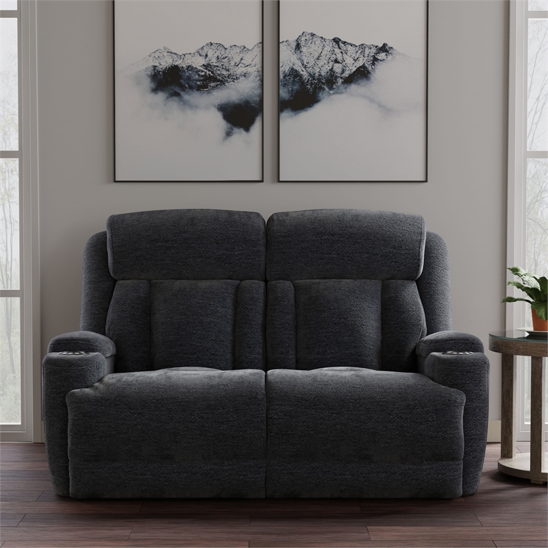 Parker Living Dalton - Lucky Charcoal Power Reclining Sofa Loveseat and Recliner