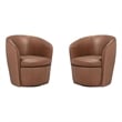 Parker Living Barolo Vintage Whiskey Italian Leather Swivel Club Chair Two Pack