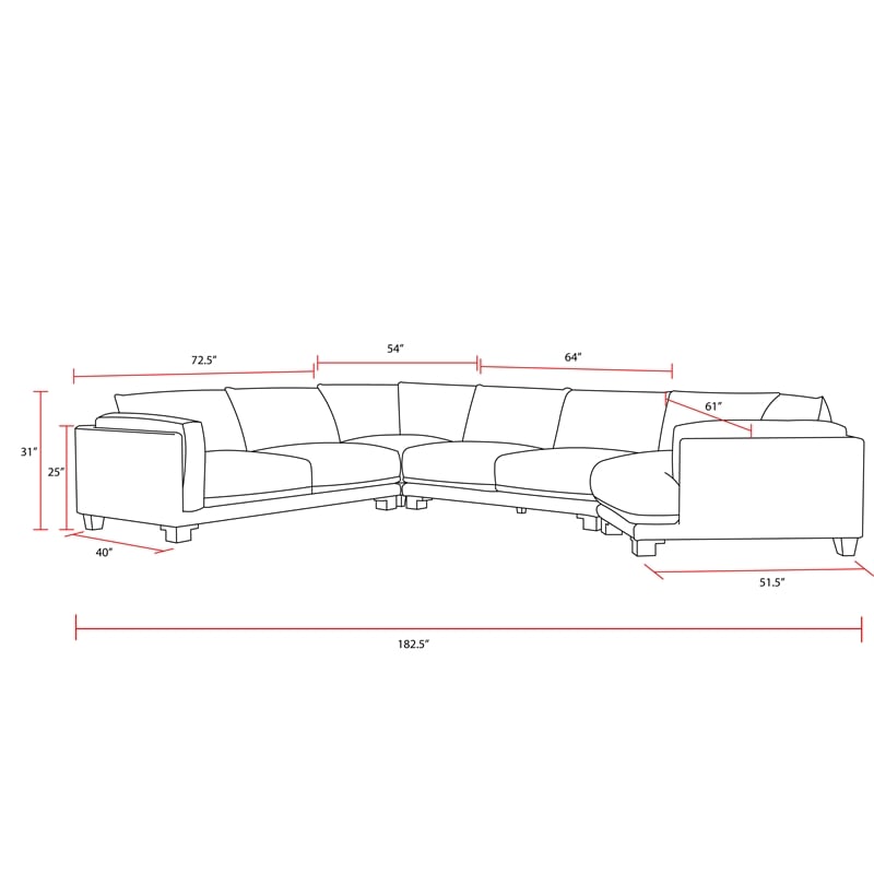 Parker Living Escape - Mirage Mist 4 Piece Modular Sectional
