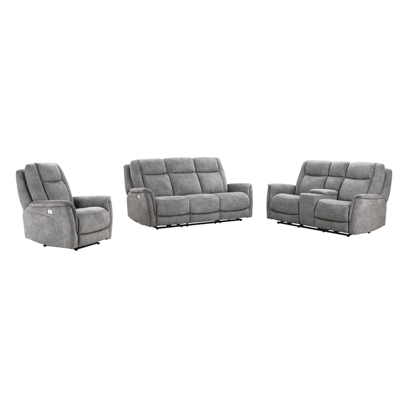 Parker Living Linus - Hudson Grey Power Reclining Sofa Loveseat and Recliner