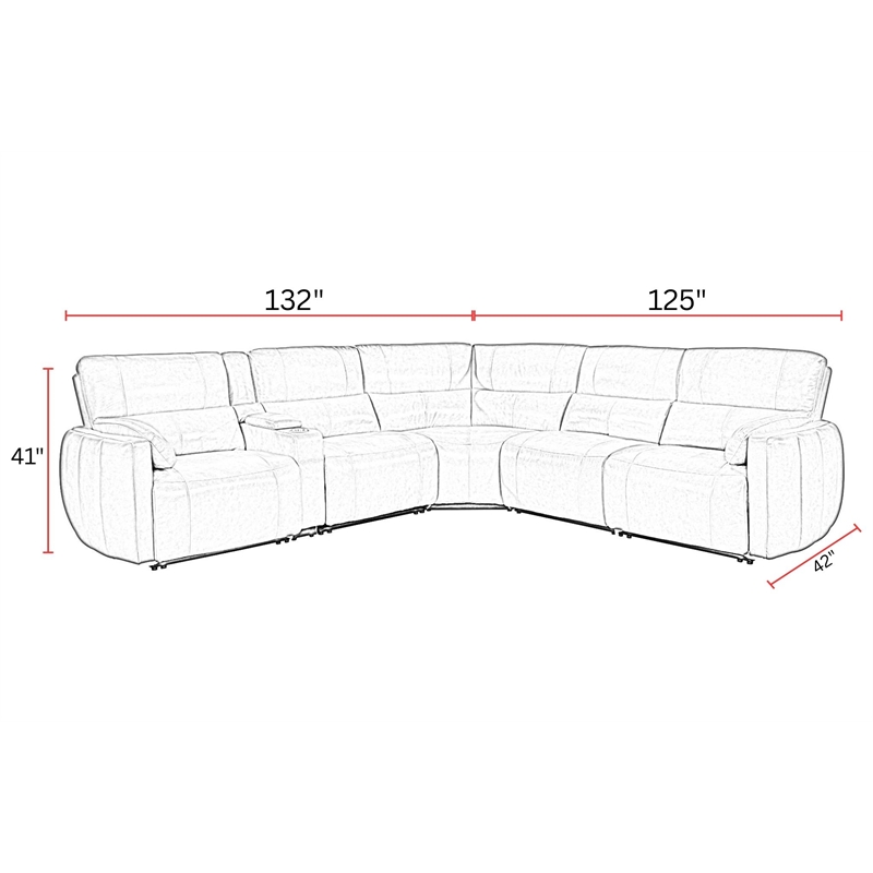 Parker Living Modesto Sable 6PC Power Adjustable Headrests Reclining Sectional