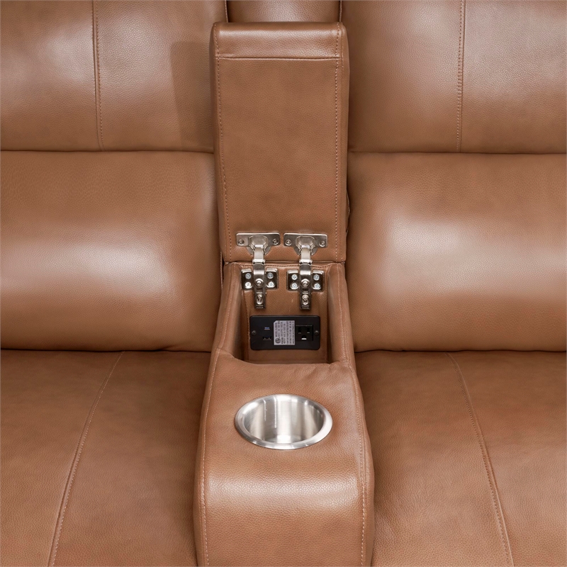 parker living modesto sable 7pc power adjustable headrests reclining sectional