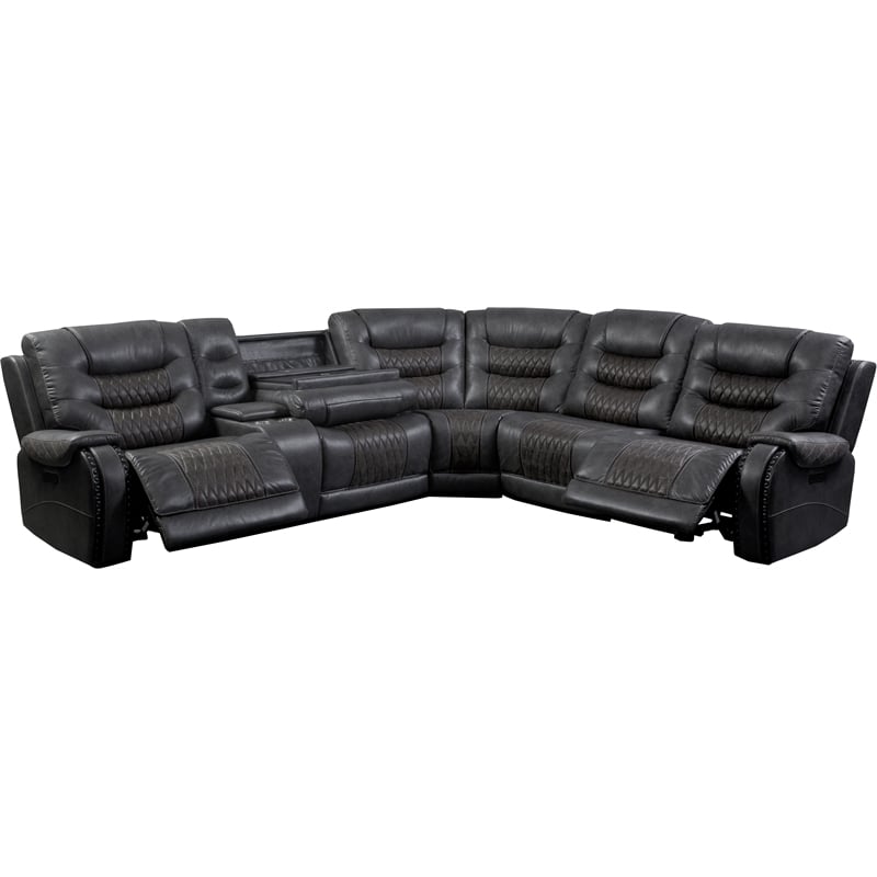Parker Living Outlaw Stallion 6PC Power Reclining Sectional with Drop Down Table