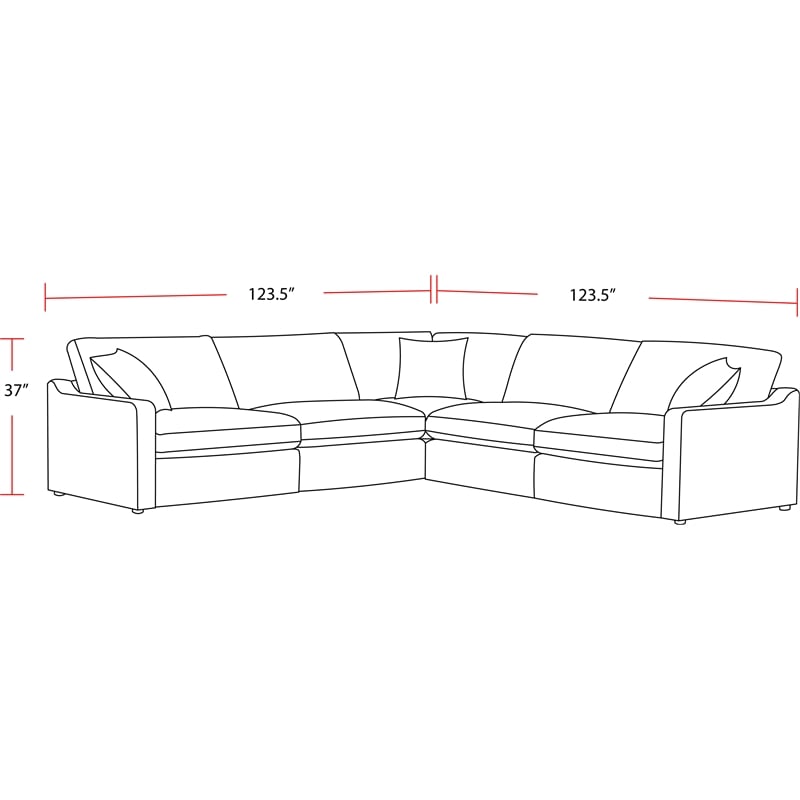 Parker Living Surrender- Burmese Nature 5 Piece Modular Sectional