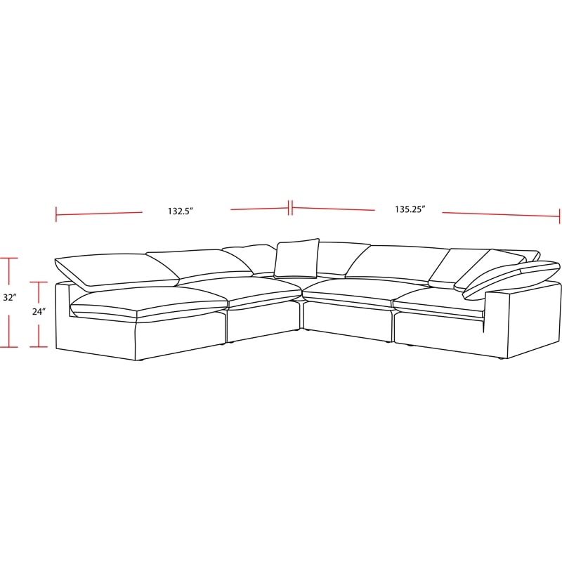 Parker Living Exhale - Mathis Thunder 5 Piece Modular Sectional