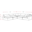 Parker Living Exhale - Mathis Thunder 5 Piece Modular Sectional