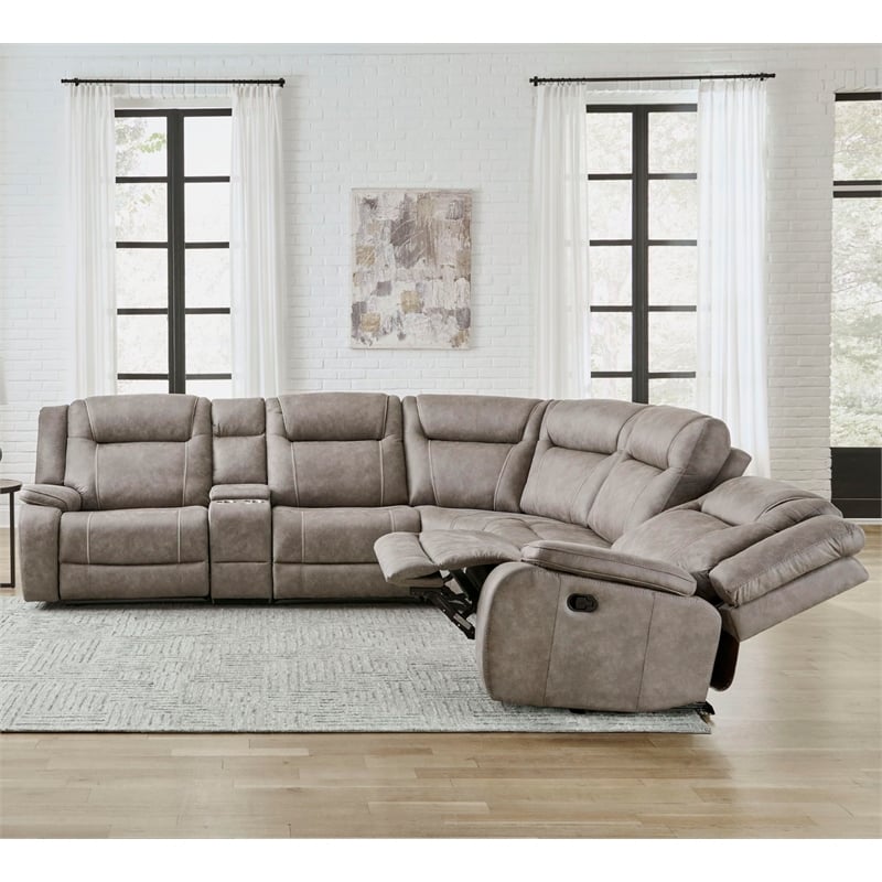 Parker Living Blake Desert Taupe 6 Piece Reclining Sectional