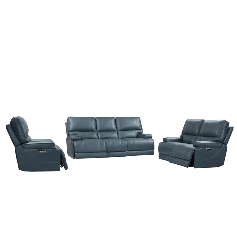 Parker Living Whitman Verona Azure Power Reclining Sofa Loveseat and Recliner