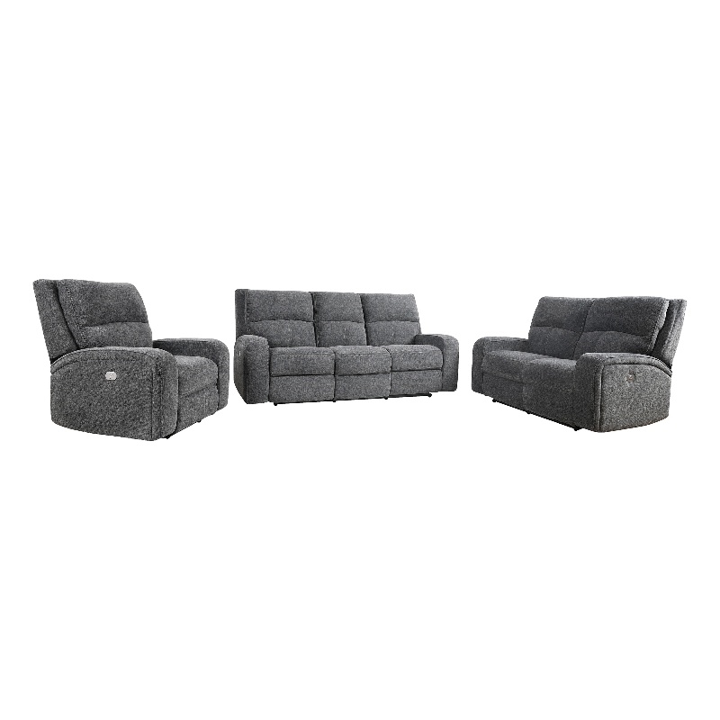Parker Living Polaris - Bizmark Grey Power Reclining Sofa Loveseat and Recliner