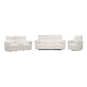 parker living radius - mega ivory power reclining sofa loveseat and recliner