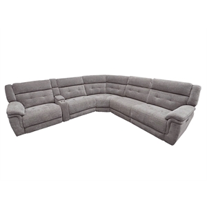 Parker Living Richland Bristol Grey 6PC Power Adj. Headrests Reclining Sectional