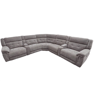 Parker Living Richland Bristol Grey 7PC Power Adj. Headrests Reclining Sectional