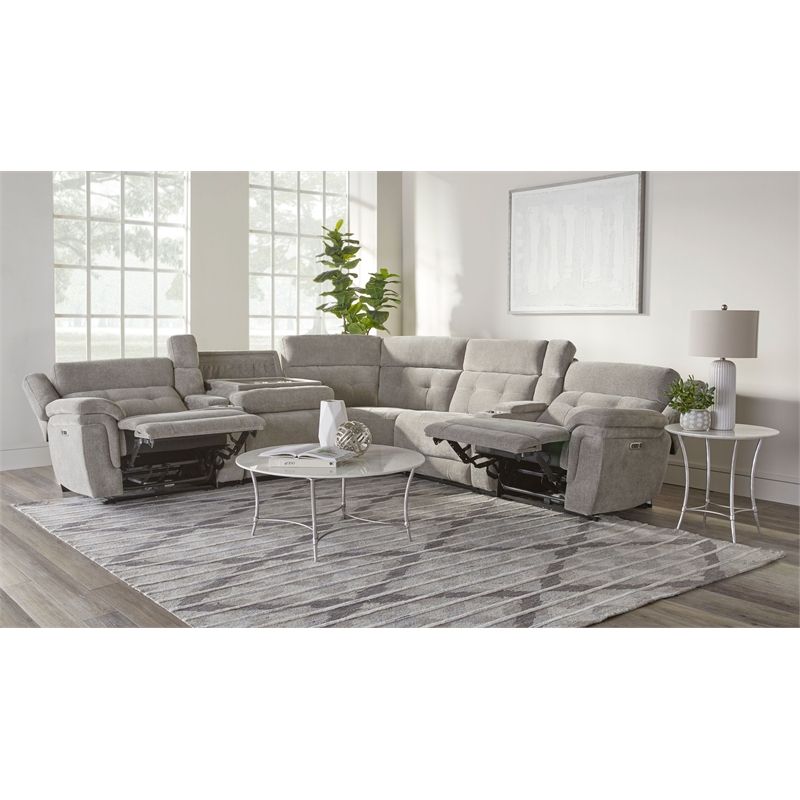 Parker Living Richland Bristol Grey 7PC Power Adj. Headrests Reclining Sectional
