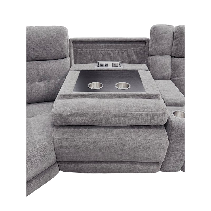 Parker Living Richland Bristol Grey 7PC Power Adj. Headrests Reclining Sectional