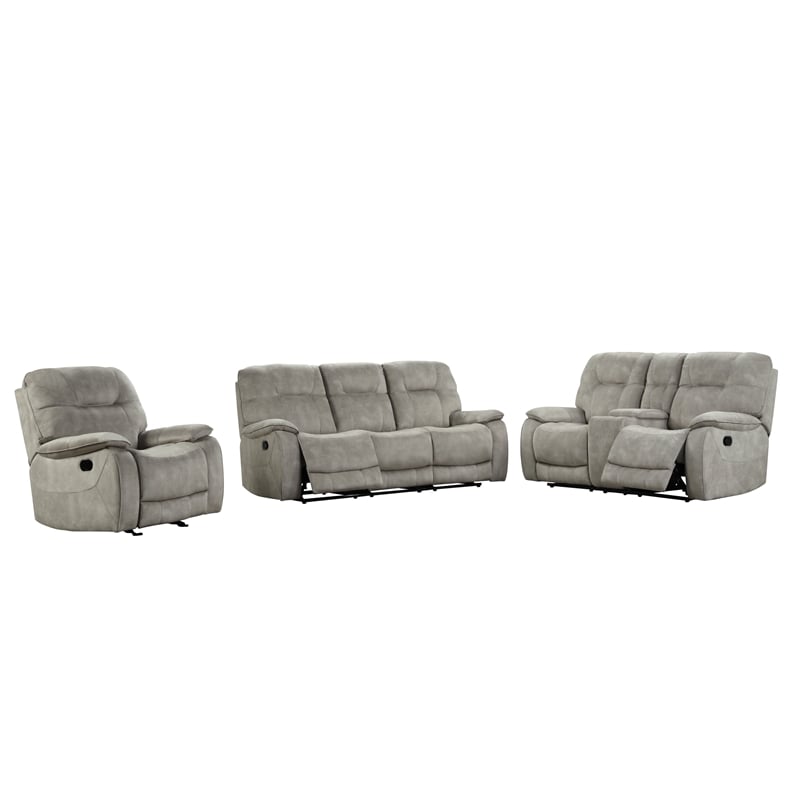 Parker Living Cooper Shadow Natural Manual Reclining Sofa Loveseat and Recliner