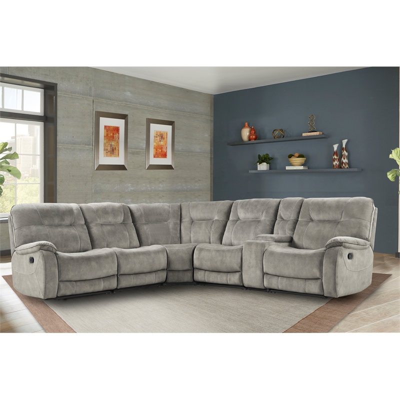 Parker Living Cooper - Shadow Natural 6 Piece Modular Manual Reclining Sectional