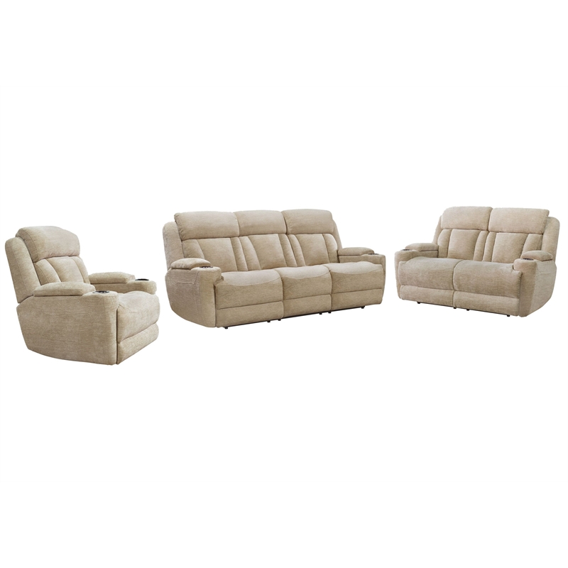 Parker Living Dalton - Lucky Fawn Power Reclining Sofa Loveseat and Recliner