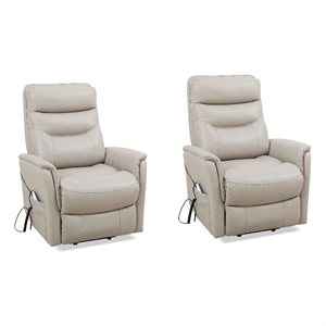 parker living gemini softy ivory articulating headrest power lift recliner 2pack