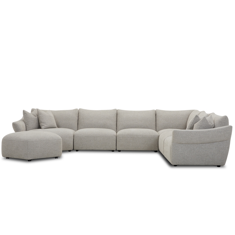 Parker Living Playful - Canes Cobblestone 6 Piece Modular Sectional