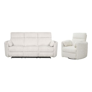 parker living radius - mega ivory power reclining sofa and recliner