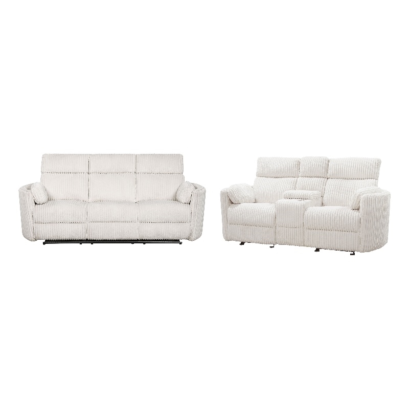 Parker Living Radius - Mega Ivory Power Reclining Sofa and Loveseat