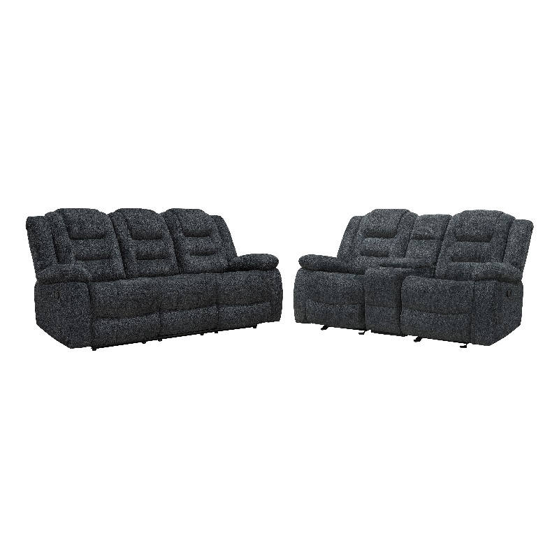 Parker Living Bolton - Misty Storm Manual Reclining Sofa and Loveseat
