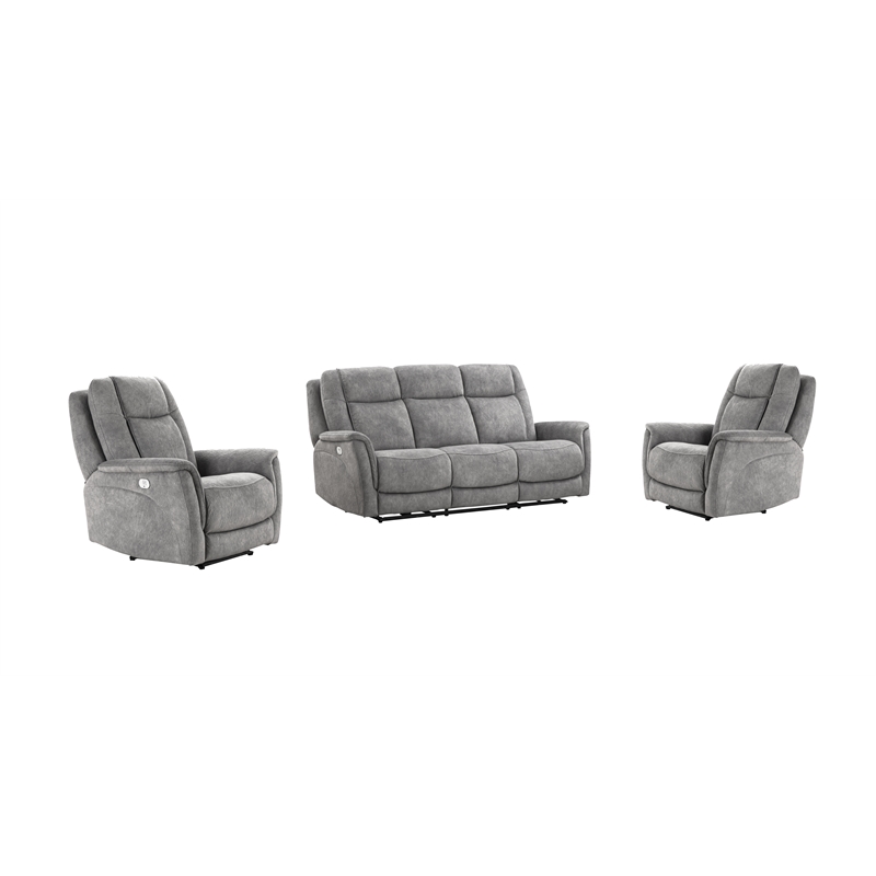Parker Living Linus - Hudson Grey Power Reclining Sofa and Two Recliners
