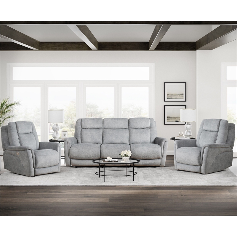 Parker Living Linus - Hudson Grey Power Reclining Sofa and Two Recliners