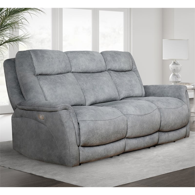 Parker Living Linus - Hudson Grey Power Reclining Sofa and Two Recliners