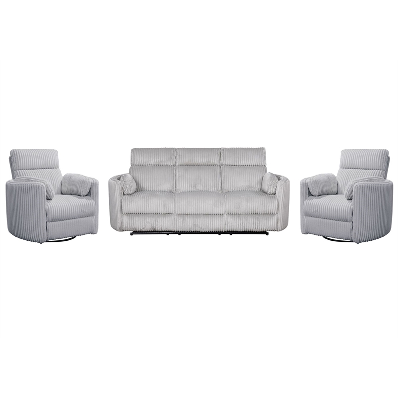 Parker Living Radius - Mega Grey Power Reclining Sofa and Two Recliners