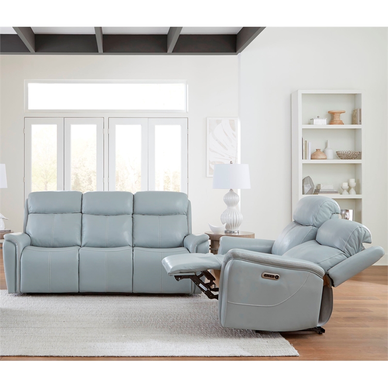 Parker Living Cascade - Seamist Grey Power Reclining Sofa and Loveseat