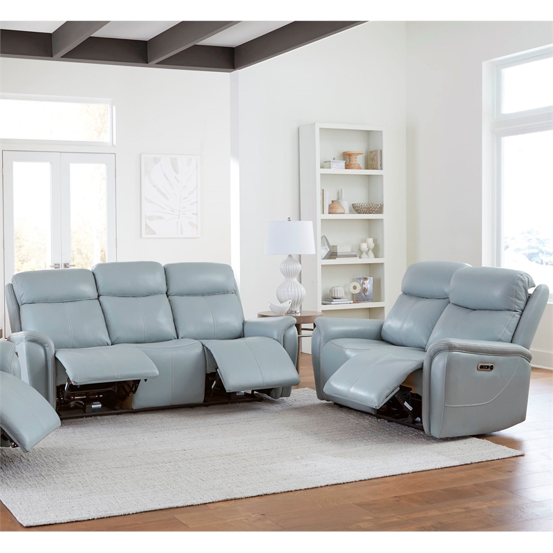 Parker Living Cascade - Seamist Grey Power Reclining Sofa and Loveseat